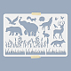 MAYJOYDIY Animal Stencils Forest Wildlife Stencils 60×40cm Bear Elephant Eagle Squirrel Hedgehog Wolf Rabbit Butterfly Bird Deer Fox Grass Flower Template for DIY Painting Creation DIY-WH0427-0006-2