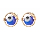 Evil Eye Lampwork Round Beads Stud Earrings EJEW-JE04665-01-1