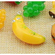 樹脂チャーム  バナナ  黄緑  44x20mm RESI-E014-05-1