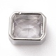 Perles de zircone cubique transparentes micro pavées en laiton écologiques KK-D079-25P-2