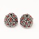 Platinum Plated Brass Polymer Clay Rhinestone Cord Ends RB-L025-24A-1