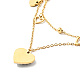 Crystal Rhinestone Heart Pendant Double Layer Necklace with Satellite Chains NJEW-P229-01G-3