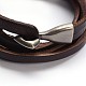 Bracelets de cuir de vachette X-BJEW-F173-05B-2