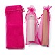 オーガンジーバッグ巾着袋  長方形  フクシア  37x14cm OP-WH0005-05-1