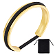 Unicraftalef Bracelet manchette rainuré en alliage 1 pc avec cordon élastique pour femme BJEW-UN0001-45B-2