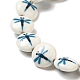 Printed Synthetic White Jade Beads Strands G-P507-15A-4