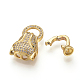 Brass Micro Pave Cubic Zirconia Fold Over Clasps ZIRC-S058-02G-3