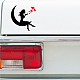 4 個 4 スタイルバレンタインデースクエアペット防水自己粘着車のステッカー  車の反射デカール  オートバイの装飾  ブラック  恋人の模様  200x200mm  1個/スタイル DIY-GF0007-45I-7