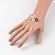 Mother's Day Adjustable Silver Plated Brass Charm Bangles Expandable Bangles BJEW-JB02006-3