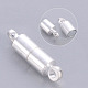 Silver Color Plated Column Brass Magnetic Clasps X-KK-J149-S-2