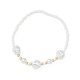Pulsera elástica con cuentas de perlas de imitación de plástico ABS y collar de cuentas SJEW-JS01278-6