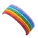 Set di braccialetti con perline di vetro stile arcobaleno da 7 pezzo per donna BJEW-JB10065-01-5