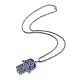 304 ожерелье с подвеской на руку из эмали хамса из нержавеющей стали NJEW-G115-07P-01-1