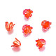 6-Petal Imitation Jelly Acrylic Bead Caps JACR-T002-02E-1