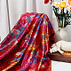 Fingerinspire 1.1 mètre 62.2 pouces de large hologramme rouge tissu motif fleur de phénix bronzant tissu polyester tissu par cour pour coudre tissu floral coloré pour bricolage artisanat travail manuel vêtements décor DIY-WH0032-98B-5