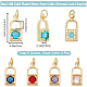 Beebeecraft 15Pcs 5 Colors Real 18K Gold Plated Brass Micro Pave Cubic Zirconia Charms ZIRC-BBC0002-32-2