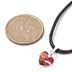 Glass Heart Pendant Necklaces NJEW-JN04476-01-4