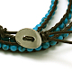 Fashion Triple Wrap Style Gemstone Bracelets BJEW-J058-08-2