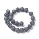 Brins de perles de pierre de lave naturelle G-F592-04A-8mm-2