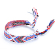 Bracelet cordon polyester-coton motif losange tressé FIND-PW0013-001A-05-1