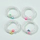 Braccialetti per bambini elasticizzati con perline acriliche trasparenti BJEW-JB06324-2