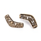 Tibetan Style Alloy Hollow Curved Tube Beads PALLOY-J081-01AB-NF-2