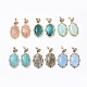 Natural & Synthetic Gemstone Dangle Stud Earrings EJEW-F232-24G-1