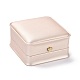 Puレザージュエリーボックス  レインクラウン付き  ブレスレット包装箱用  正方形  ピンク  9.6x9.4x5.2cm CON-C012-02D-2
