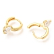 Brass Huggie Hoop Earrings ZIRC-H116-07G-2