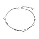 SHEGRACE Rhodium Plated 925 Sterling Silver 2-Layered Anklet JA26A-1