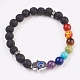 Gemstone & Resin Beads Stretch Bracelets BJEW-JB03757-2