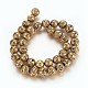 Electroplated Natural Lava Rock Beads Strands G-P400-04AB-2