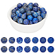 ARRICRAFT Frosted Round Natural Lapis Lazuli Beads Strands G-AR0003-59-1