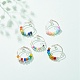 Вращающиеся кольца-манжеты с цветными стеклянными бусинами RJEW-JR00485-02-2