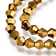 Chapelets de perles en verre électroplaqué X-EGLA-R094-4mm-01-2