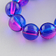 Spray Painted Transparent Glass Bead Strands X-DGLA-R023-6mm-01-1