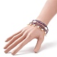 Ensemble de bracelets extensibles en perles d'améthyste naturelle et de laiton de style 5pcs 5 BJEW-JB08870-01-3