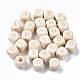 Carved Natural Wood European Beads WOOD-T026-007-1