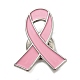乳がん啓発リボンエナメルピン  リュックサック用プラチナ合金バッジ  ピンク  26x21x1.5mm JEWB-G025-01P-02-1