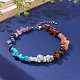 Chakra chips pierres précieuses naturelles et synthétiques bracelets de cheville perlés AJEW-AN00389-4