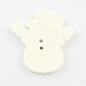 2-Hole Christmas Snowman Printed Wooden Sewing Buttons X-BUTT-Q034-10-2