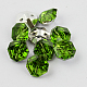 2-Hoyo botones de octágono de acrílico Diamante de imitación de Taiwán BUTT-F016-13mm-38-1