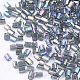 ガラスシードビーズを等級分けする  六角形（ツーカット）  透明色の虹  スレートグレイ  1.5~2.5x1.5~2mm  穴：0.8mm  約2100個/袋  450 G /袋 SEED-S022-05A-2