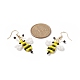 Glass Seed Braided Bee Dangle Earrings EJEW-JE05174-3
