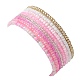 Set di braccialetti elastici con perline di semi di vetro da 8 pz e 8 colori per donna BJEW-JB09661-01-3