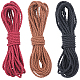 Gorgecraft 3 связка 3 цвета круглых плетеных шнуров из искусственной кожи LC-GF0001-01-1