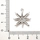 Placage de crémaillère en laiton micro pavé pendentifs en zircone cubique claire KK-L210-011P-3
