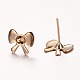 Bowknot Rack Plating Iron Ear Studs Findings IFIN-M029-01-NR-2