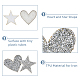 Hobbiesay 16 pièce de 2 styles d'appliques perlées en forme d'étoile et de cœur PATC-HY0001-03-3