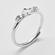 Adjustable 925 Sterling Silver Ring Components STER-K038-013P-1